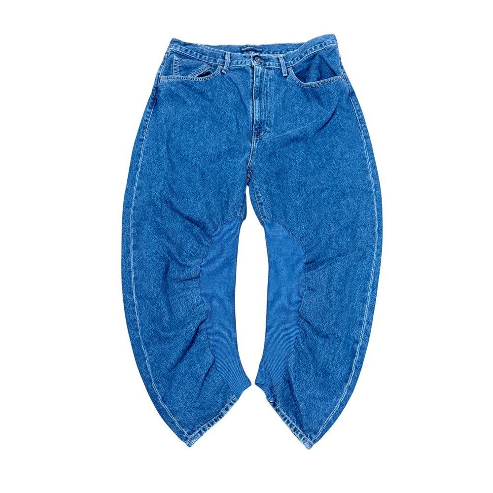 Levis Made & Crafted Barrel Crop Jeans Womens 31 High Rise Blue Organic Cotton
